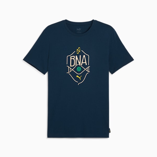 Neymar JR "BNA" Men's Football Logo Tee, Marine Blue-Sand Dune, extralarge-IND
